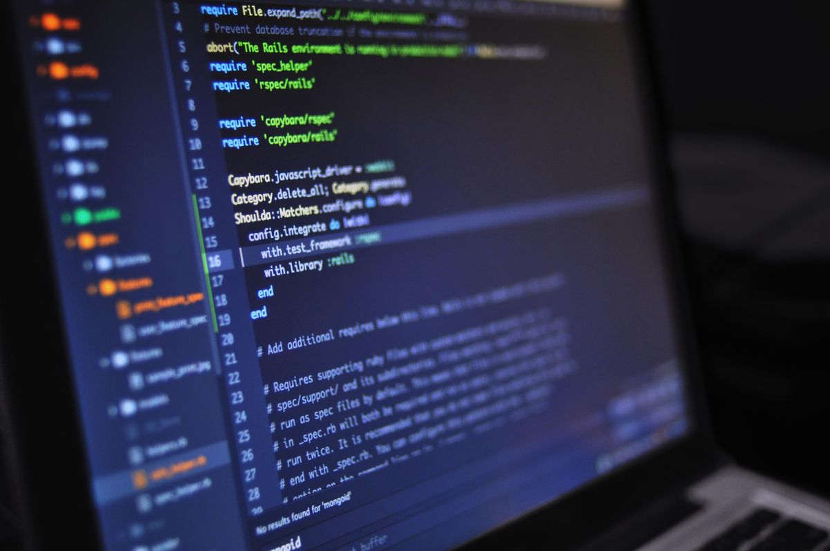 Concept photo of programming code on a screen, not a product screenshot
