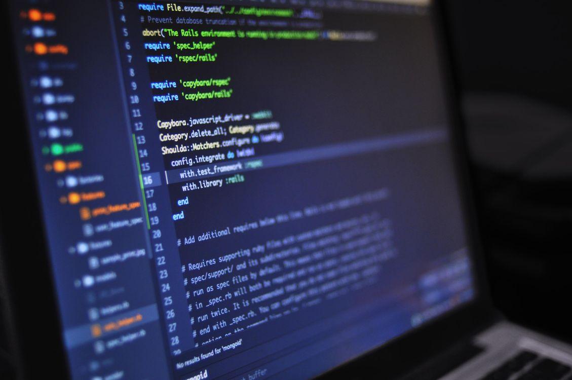 Programming code on a screen, not a product screenshot
